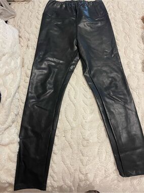 RD Style Black Faux Leather Pull-On Pants
